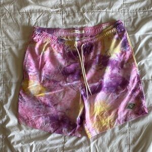 PacSun Medium Tie-Dye Swim Trunks - Pink, Purple, Yellow